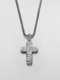 Impeccable craftsmanship and detail defines this cross pendant of sterling silver, complemented by a signature box chain necklace.Sterling silverLength, about 22Imported