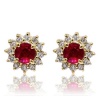 Effy Jewelry 14k Yellow Gold Diamond & Ruby Earrings (0.89 TCW)