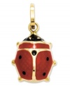 This good luck bug never fails to impress! Stunningly presented in bright red enamel, this ladybug charm gleams in 14k gold. Chain not included. Approximate drop length: 7/10 inch. Approximate drop width: 4/5 inch.