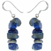Sterling Silver Genuine Denim Lapis Chip Earrings