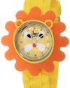 Frenzy Kids' FR2006 Lion Critter Face With Yellow Rubber Band Watch