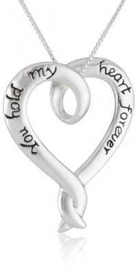 Sterling Silver You Hold My Heart Forever Open Heart Pendant Necklace, 18 Sterling Silver You Hold My Heart Forever Open Heart Pendant Necklace, 18