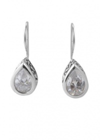 Barse Sterling Silver Crystal Teardrop Earrings Barse Sterling Silver Crystal Teardrop Earrings