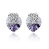 White Gold Swarovski Elements Crystal Heart Solitaire Studded Earrings