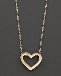 From the Tiny Treasures collection, a delicate pendant heart necklace in 18 Kt. yellow gold, with signature ruby accent. Designed by Roberto Coin. From the Tiny Treasures collection, a delicate pendant heart necklace in 18 Kt. yellow gold, with signature ruby accent. Designed by Roberto Coin.