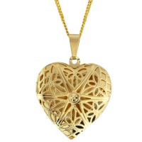1 Gold Tone Filigree Heart Shaped Locket Pendant Necklace With 18 Chain 1 Gold Tone Filigree Heart Shaped Locket Pendant Necklace With 18 Chain