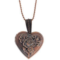 1 Stunning Heart Shape Engraved Flower Locket Pendant With 28 Inch Chain 1 Stunning Heart Shape Engraved Flower Locket Pendant With 28 Inch Chain
