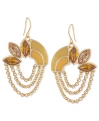 Be dazzling and different. Carolee's drop earrings are crafted from gold-tone mixed metal with chains and colorful glass stones adding a whimsical aesthetic with a bit of an edge. Approximate drop: 1 inch. Be dazzling and different. Carolee's drop earrings are crafted from gold-tone mixed metal with chains and colorful glass stones adding a whimsical aesthetic with a bit of an edge. Approximate drop: 1 inch.