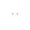 14K Yellow Gold Dipped Gothic Style Cross Stud Earrings