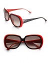 THE LOOKRounded rectangle acetate frame Austrian crystals and etching detailsUVA/UVB protectionORIGINImported