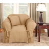 Sure Fit Logan 1-Piece Ties Chair Slipcover, Sand