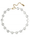 Add subtle sparkle for a mesmerizing look. This Kenneth Cole New York collar necklace features faceted glass beads in a round white cup base. Set in gold tone mixed metal. Approximate length: 15 inches + 3-inch extender. Approximate drop: 1/2 inch.