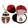 Ladybug Crystal Pendant Necklace In Gift Box