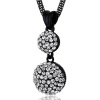 Double Disco Ball Clear Swarovski Crystal Pendant Necklace