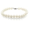14k White Gold 6.5-7mm White Freshwater Cultured AA Quality Pearl Bracelet, 7
