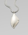 From the Palu Kapal Collection. Dramatic sterling silver design with a large leaf pendant dangling from a double snake chain.Sterling silver Length, about 32 Pendant length, about 4¼ Pendant width, about 1¾ Made in Bali