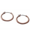 A darling design worth indulging. These small hoop earrings from Fossil are covered in chocolate hues for sweet style. Crafted in brown ion-plated stainless steel.