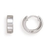 Small Square Polished Hinged Huggies Sterling Silver Earrings