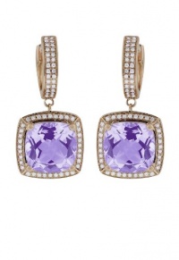 Effy Jewlery 14K Rose Gold Amethyst and Diamond Earrings, 7.53TCW Effy Jewlery 14K Rose Gold Amethyst and Diamond Earrings, 7.53TCW