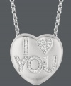 Sugary sweet and perfectly sentimental. Sweethearts' adorable heart-shaped pendant expresses more that just great style with the words I LOVE YOU spelled out in round-cut diamonds (1/8 ct. t.w.) across the surface. Pendant crafted in sterling silver. Copyright © 2011 New England Confectionery Company. Approximate length: 16 inches + 2-inch extender. Approximate drop: 5/8 inch.