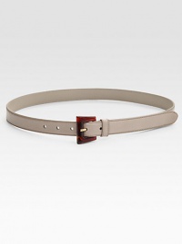 A classic style in supple goatskin leather accented with a square contrast buckle. Width, about 1Made in Italy A classic style in supple goatskin leather accented with a square contrast buckle. Width, about 1Made in Italy