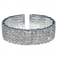 Elektra: Sparkling 5 Row Swarovski Austrian Crystal Rhinestone Flexible Spring Cuff Bracelet Elektra: Sparkling 5 Row Swarovski Austrian Crystal Rhinestone Flexible Spring Cuff Bracelet