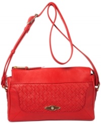 Make this luxe leather lovely from Elliott Luca your new go-to silhouette of the season. Soft woven leather is outfitted with signature accents, while the pocket-lined interior is poised to meet all your daily demands. Make this luxe leather lovely from Elliott Luca your new go-to silhouette of the season. Soft woven leather is outfitted with signature accents, while the pocket-lined interior is poised to meet all your daily demands.