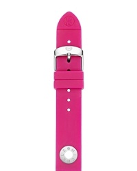 Turn on the brights with this hot pink watch strap from Michele, accented by a stainless steel buckle. This band makes your practical piece pop. Turn on the brights with this hot pink watch strap from Michele, accented by a stainless steel buckle. This band makes your practical piece pop.