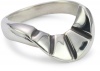 Rachel Burklund High Society Multi-Etched Sterling Silver Ring, Size 7