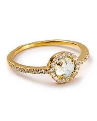 A checkerboard, dome cut center stone with talon prongs is surrounded in sparkling CZ stones on this small-but-statement-making Crislu ring. A checkerboard, dome cut center stone with talon prongs is surrounded in sparkling CZ stones on this small-but-statement-making Crislu ring.