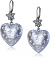 Betsey Johnson Heaven's to Betsey Lucite Heart Drop Earrings