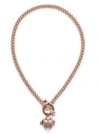 Juicy Couture Jewelry Rose Gold Crown Heart Locket Charm Necklace Juicy Couture Jewelry Rose Gold Crown Heart Locket Charm Necklace