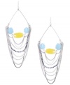 Sweeping, statement-making styles are the hottest new trend. Kenneth Cole New York's swag earring style is no exception with its pretty multi-chain and crystal design that highlights semi-precious blue quartz and yellow jade stones. Set in silver tone mixed metal. Approximate drop: 5 inches.