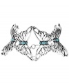 Wrap your wrist in butterfly after butterfly. Fossil's mixed metal bracelet links together vintage silver tone openwork butterflies that are accented by semi-precious turquoise stones. A lobster claw closure holds everything together. Approximate length: 7-3/4 inches.
