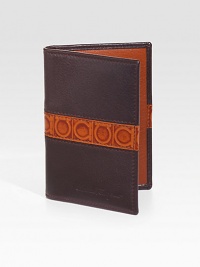 Spectator-embossed gancini leather is handsomely crafted with logo detail and careful stitching. Four compartments 2¾W X 4H Made in Italy Spectator-embossed gancini leather is handsomely crafted with logo detail and careful stitching. Four compartments 2¾W X 4H Made in Italy