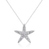 Effy Jewelry Effy® 14K White Gold Diamond Star Necklace .16Tcw.