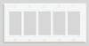 Leviton 80423-W 5-Gang Decora/GFCI Device Decora Wallplate, Standard Size, Thermoset, Device Mount, White