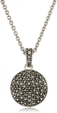Judith Jack Sterling Silver Marcasite and Crystal Pave Reversible Circular Pendant Necklace, 16 Judith Jack Sterling Silver Marcasite and Crystal Pave Reversible Circular Pendant Necklace, 16