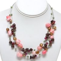 16 3-Row Multi-Color Genuine Freshwater Pearl Necklace 16 3-Row Multi-Color Genuine Freshwater Pearl Necklace