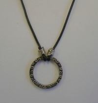 18 Black Chain Necklace with Metal Circle Pendant 18 Black Chain Necklace with Metal Circle Pendant