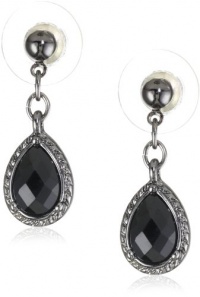 1928 Jewelry Jet Teardrop Earrings 1928 Jewelry Jet Teardrop Earrings