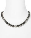If every closet needs a little black dress, every jewelry box needs a timeless strand of pearls. This Majorica necklace features a crystal detail for a little something different.