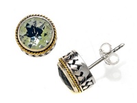 Silver and 18kt Yellow Gold Genuine Green Amethyst Earrings by Effy Collection® Silver and 18kt Yellow Gold Genuine Green Amethyst Earrings by Effy Collection®