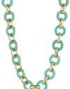 Anne Klein Bright Links Gold-Tone Enamel Necklace
