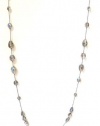 32 Inch Long Necklace for Women Handcrafted Silver Czech Glass and Crystal Bead