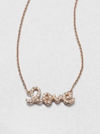 Dazzling diamonds set in warm 14k rose gold on a link chain. Diamonds, .11 tcw14k rose goldLength, about 16Pendant size, about .66Spring ring closureImported Dazzling diamonds set in warm 14k rose gold on a link chain. Diamonds, .11 tcw14k rose goldLength, about 16Pendant size, about .66Spring ring closureImported