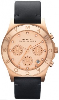 Marc by Marc Women's MBM1188 Black Leather Quartz Watch with Gold Dial Marc by Marc Women's MBM1188 Black Leather Quartz Watch with Gold Dial