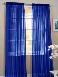 2 Piece Beautiful Sheer Window Royal Blue Elegance Curtains/drape/panels/treatment 60w X 84l 2 Piece Beautiful Sheer Window Royal Blue Elegance Curtains/drape/panels/treatment 60w X 84l