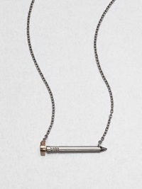 You never know when you'll need to nail something so keep this witty nail on a bold chain necklace close by.BrassLength, about 16Screw claspImported You never know when you'll need to nail something so keep this witty nail on a bold chain necklace close by.BrassLength, about 16Screw claspImported