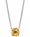 A sunshine-bright burst of color. Brilliant round-cut citrine (3 ct. t.w.) adorns this delicate sterling silver pendant. Approximate length: 18 inches. Approximate drop: 1 inch.